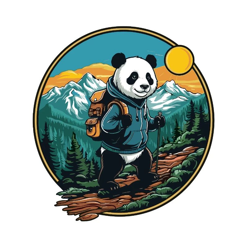 Süßer Panda Wandern, Camping Bergabenteuer