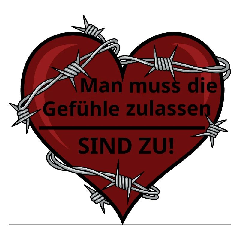 Sarkastisches Herz mit Stacheldraht