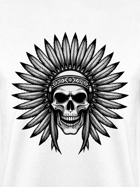 Indianer Totenkopf Krieger Federschmuck