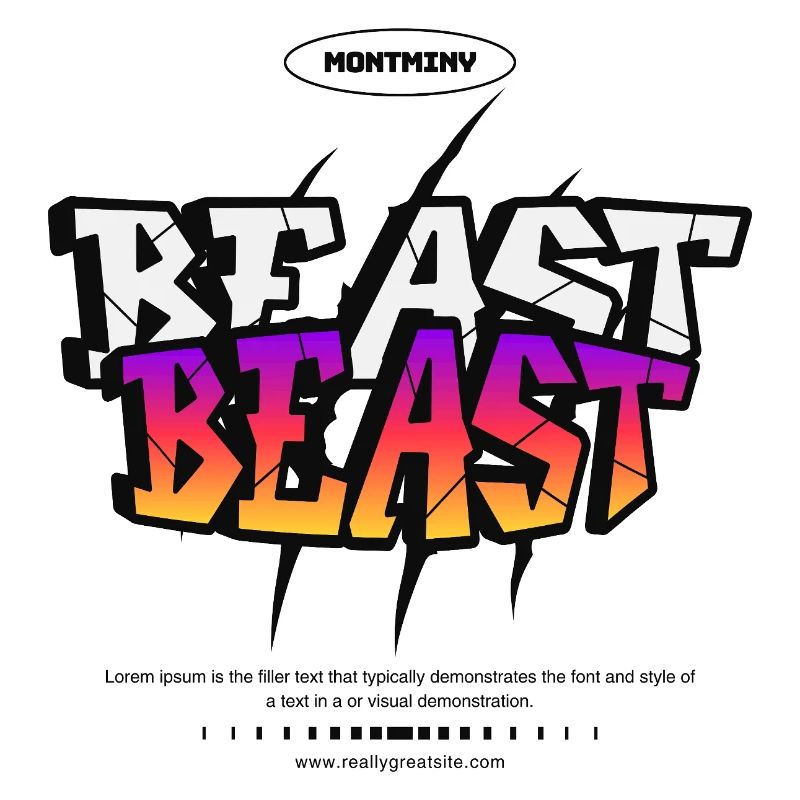 Beast Schrift Neon Gradient