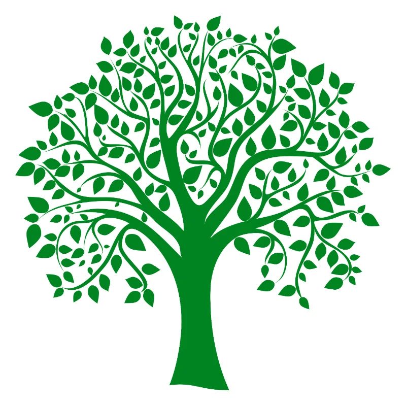 Grüne Jumbo-Baum-Print-Silhouette