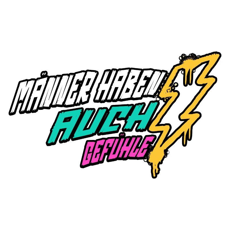 Retro-Blitz-Design Lustige Sprüche - Männergefühle