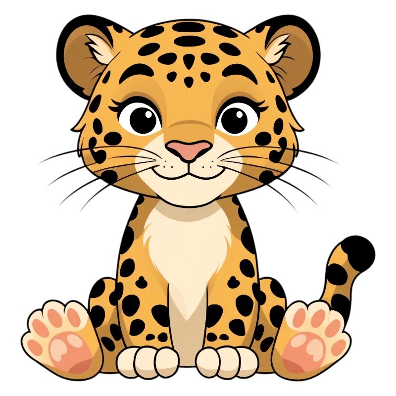 Leopardenkätzchen Cartoon Print