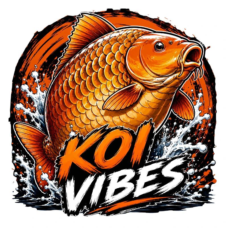 Koi Vibes Japanisches Karpfen-Kunstdesign
