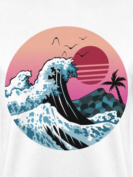 Retro Sunset Wave mit Palme
