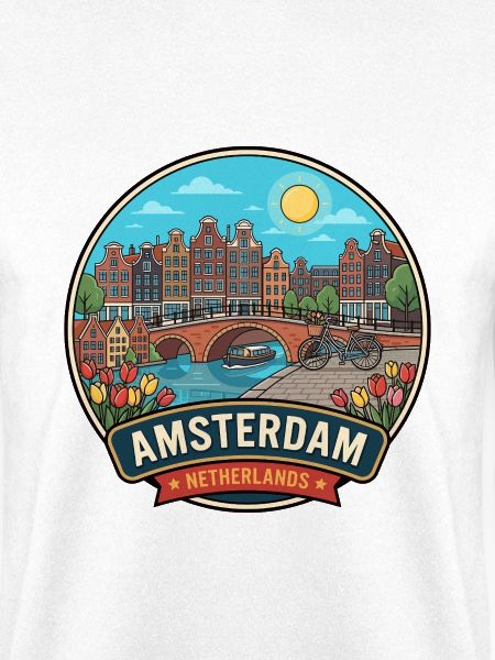 Amsterdam Niederländische Kanalhäuser Reiseabzeichen