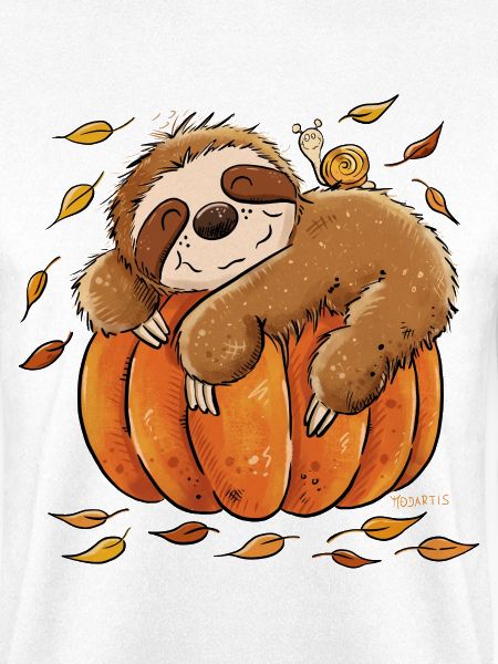 Faultier Kürbis Herbst Chill Herbstmotiv 