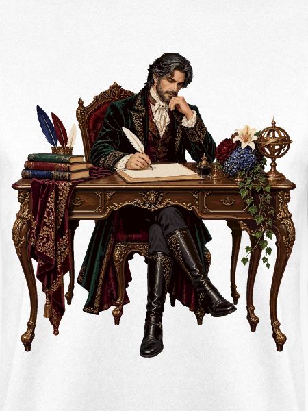 Literat am Barocktisch