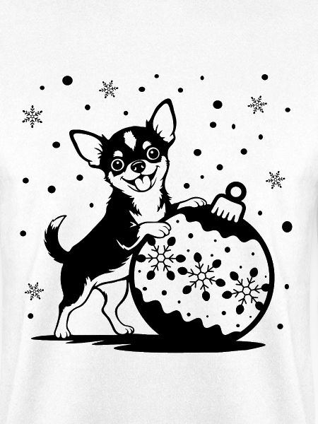 Süßer Weihnachts-Chihuahua mit Kugel