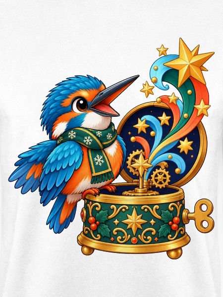 Eisvogel mit Kometen-Spieluhr