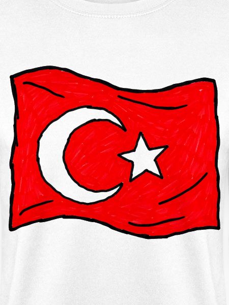 Handgezeichnete Türkei-Flagge im Wind