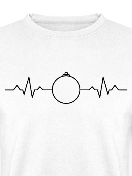 Weihnachtskugel mit EKG Herzschlag
