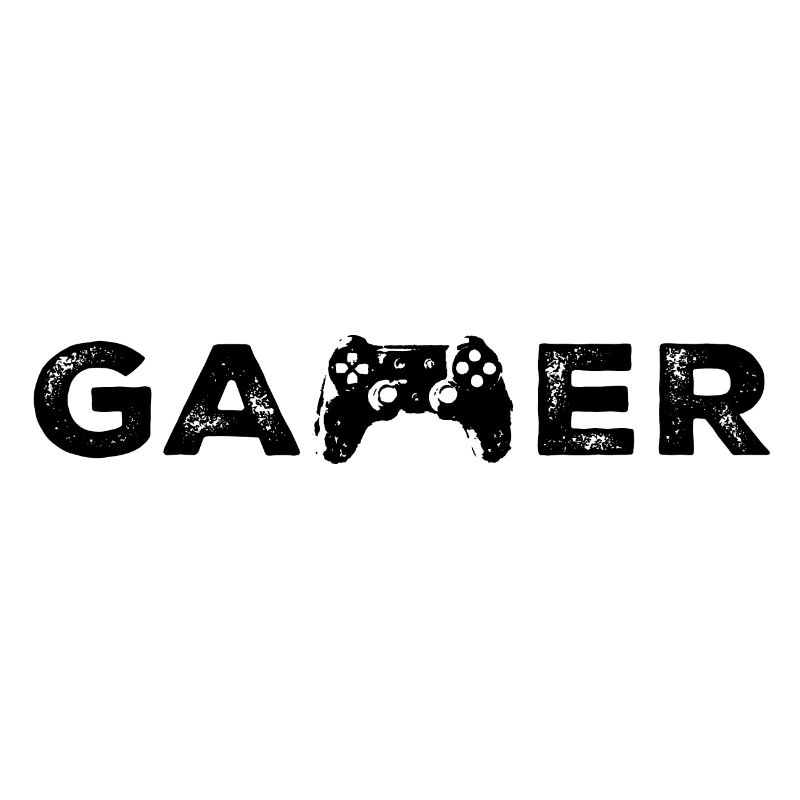 Gamer Schriftzug Controller Typografie Gaming