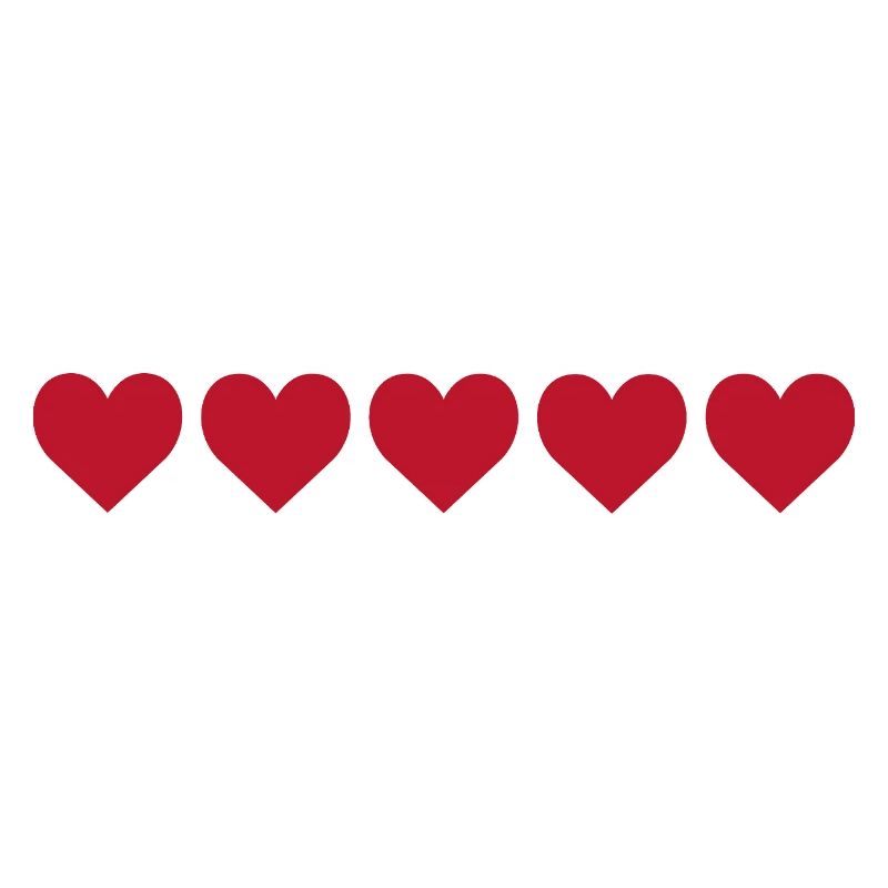 Red hearts in minimalist pattern