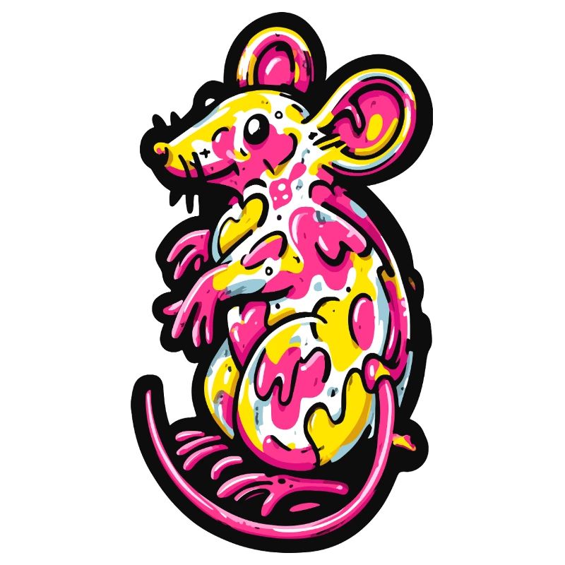 Maus Ratte Bunt Kunst