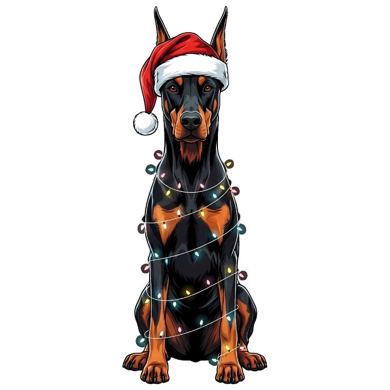 Costume de pyjama de Noël Doberman