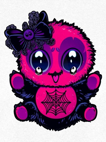 Kawaii Spinnenbaby mit Netz