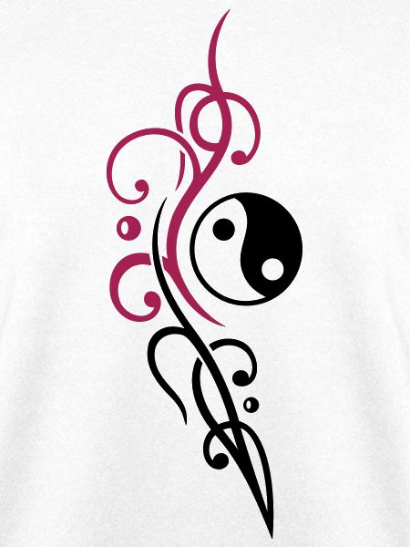 Yin & Yang Symbol mit Tribal