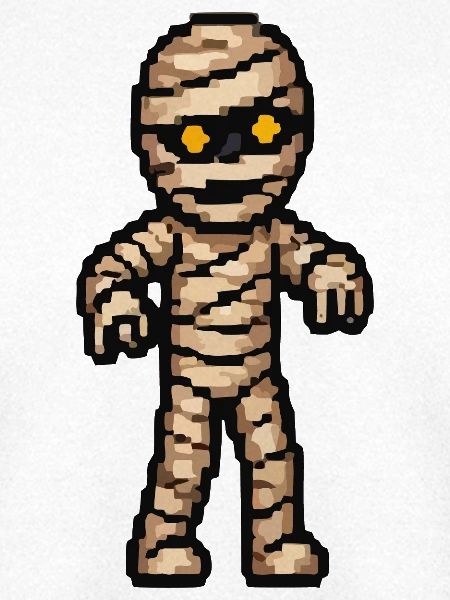 Pixelmummy mit goldenen Augen