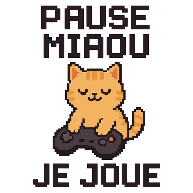 Pause Meow Pixel Chat Gamer