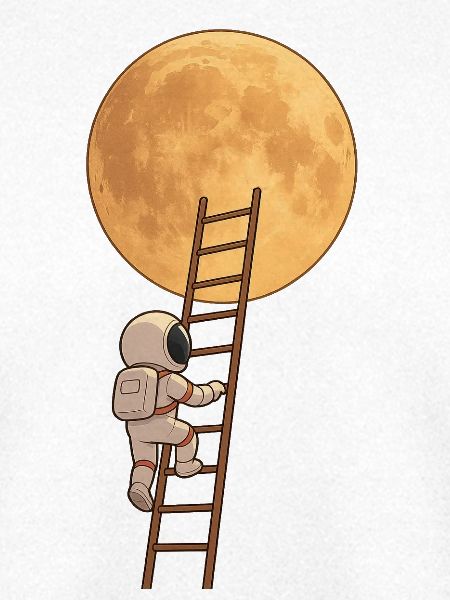 Astronautenleiter zum Mond