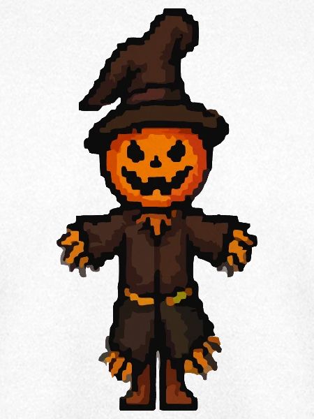 Pixel Halloween Kürbismann