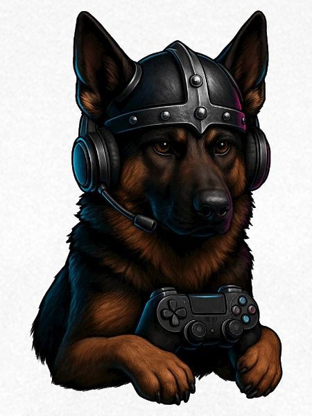 Gaming Hund mit Wikingerhelm