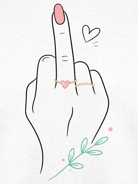 Frauen - Mitttelfinger - Herz
