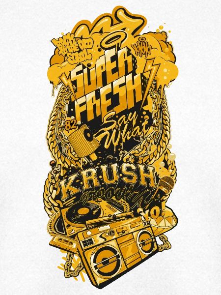 Goldene Graffiti HipHop BoomBox