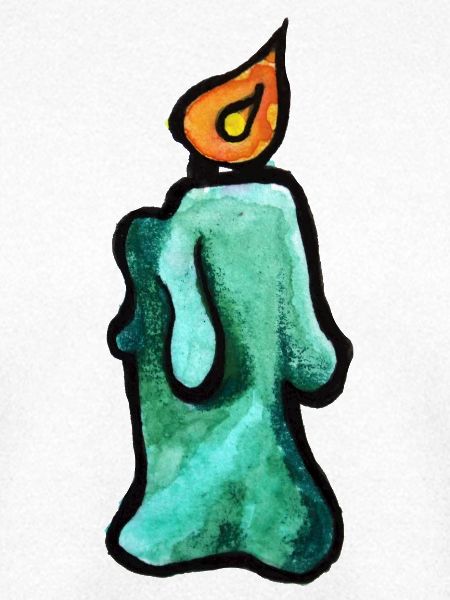 Türkis-Kerzen-Aquarell-Leuchten