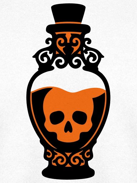 Totenkopf Giftflasche Grafik