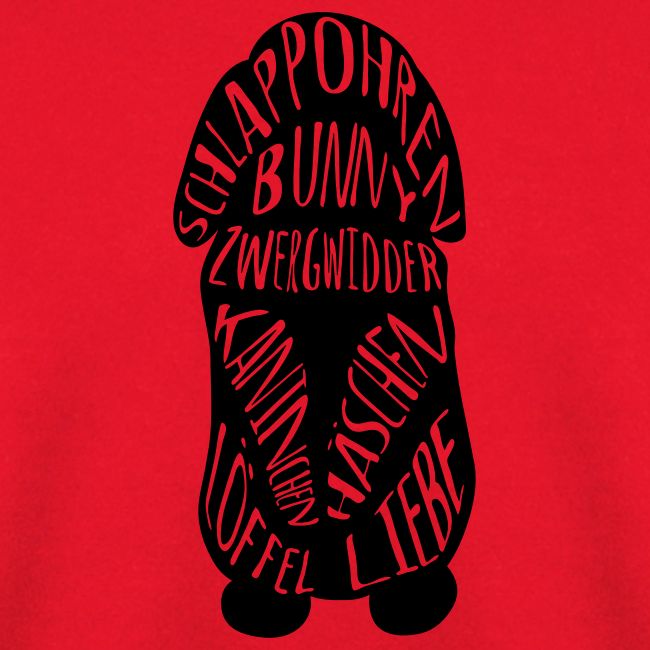 Typographie Zwergwidder Kaninchen Hasen Schlappohr