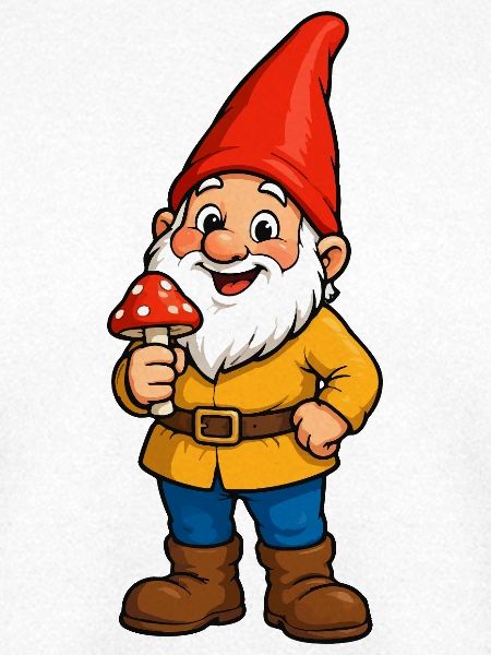 Fröhlicher Waldfürst mit Pilz