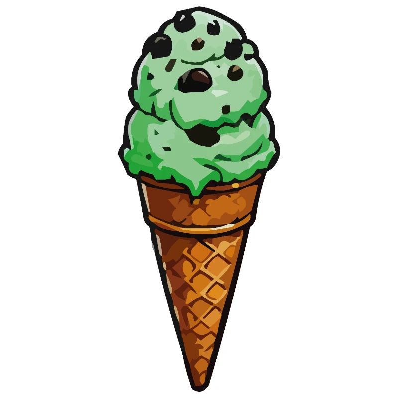 Minz-Schoko Eis-Kegel Cartoon