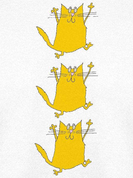 Katzen-Trio Gelb-cartoon