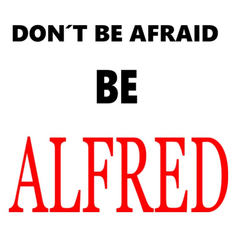 Alfred Rote Typografie Schwarz
