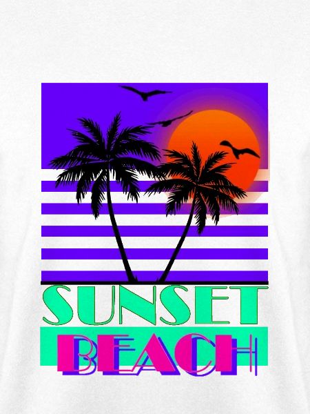 Sunset Beach 80s Purple