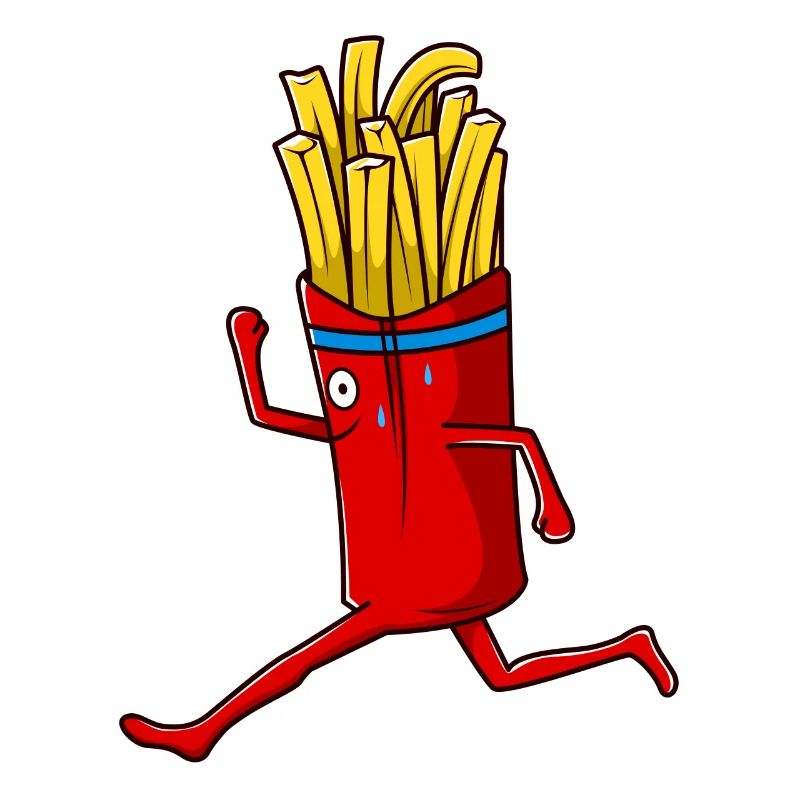Laufende Tüte Pommes