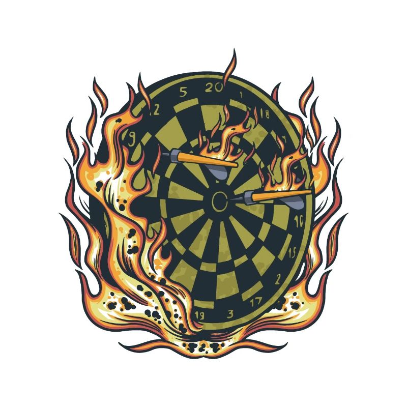 Dartboard Flammen Geschenkidee