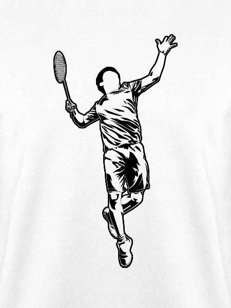 Lustiger Badmintonspieler