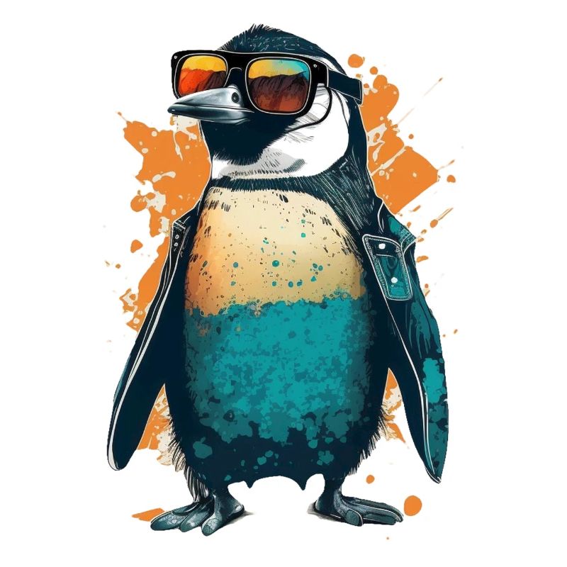 Pingouin cool avec lunettes de soleil et veste