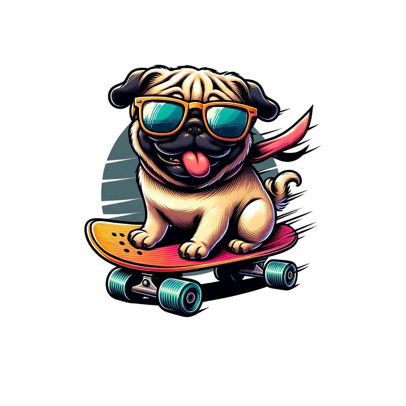 Skater Mops Hund