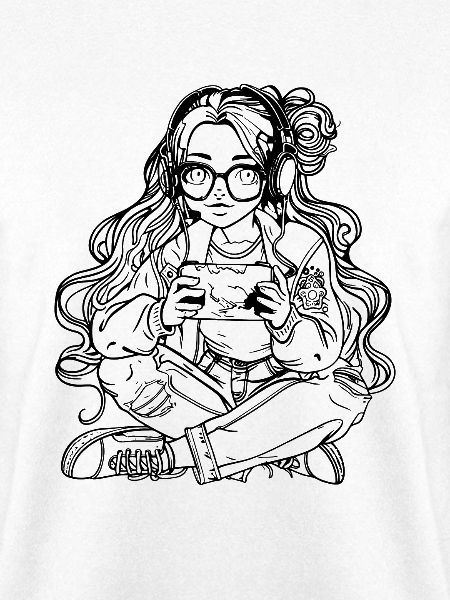 Gaming Girl Skizze