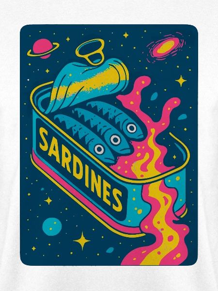 Kosmische Sardinen Retro Kunst