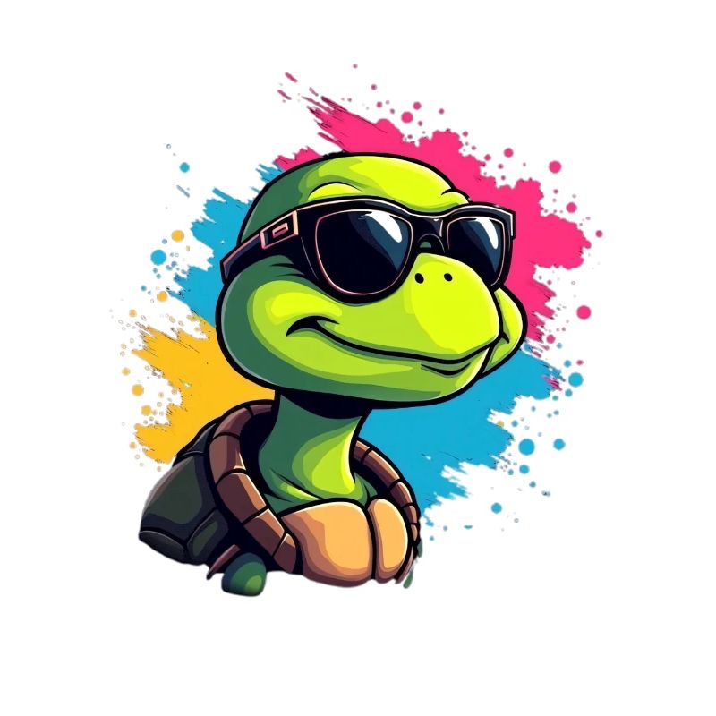 Lässige Turtle mit Sonnenbrille