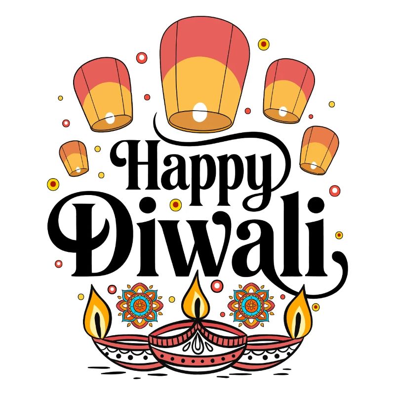 Diwali Laternen und Diyas Muster
