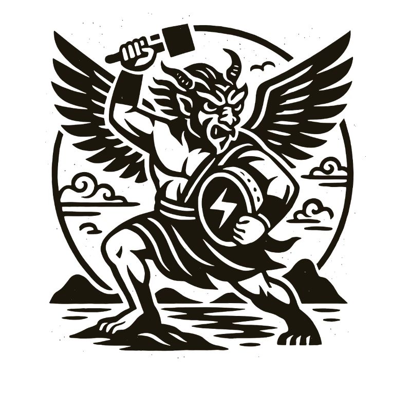 Chinese Thunder God Winged Demon Warrior