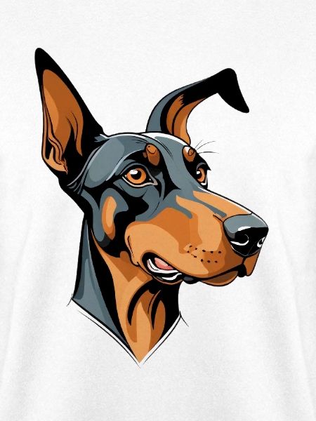 Dobermann Kopf Cartoon Illustration