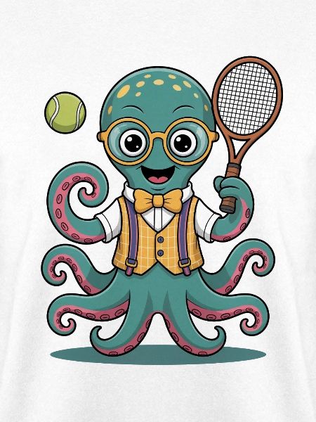 Nerdiger Tennis Oktopus Mit Brille