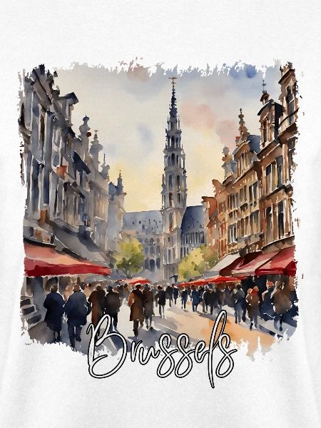 Aquarell von Brüssel, Brüssel, Belgien